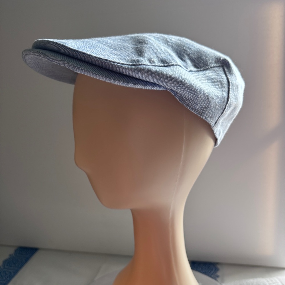 Borges & Scott The Sammy Irish Linen Flat Cap Light Blue Size Small 56cm Newsboy - Picture 3 of 14